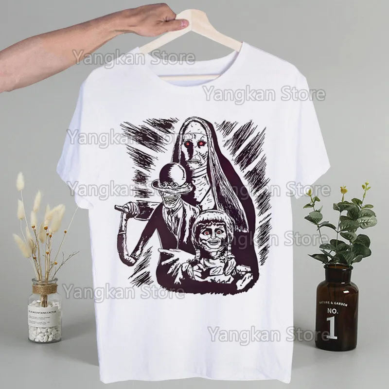 

Мужская футболка Annabelle с принтом унисекс, футболка с короткими рукавами, крутая повседневная футболка с героями мультфильмов, мужские уличные топы