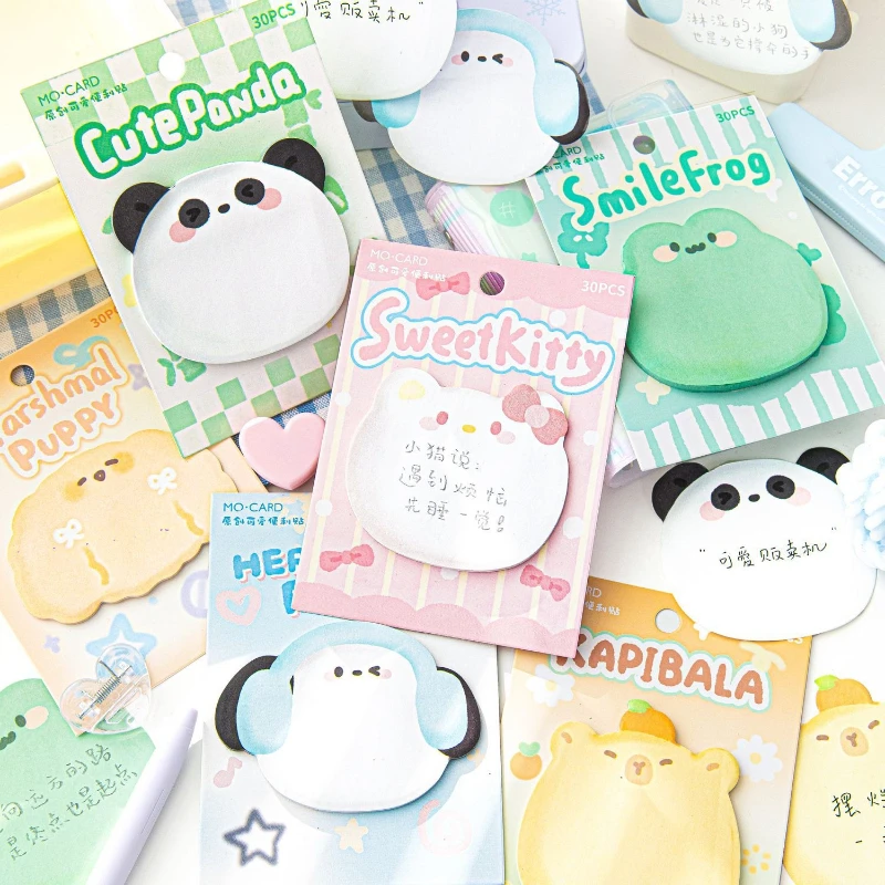 

Cute Pet Photo Office School Supplies Sticker Series Healing Hand Painted Student Wall Message Paper Memo Pad Kawaii Stationery