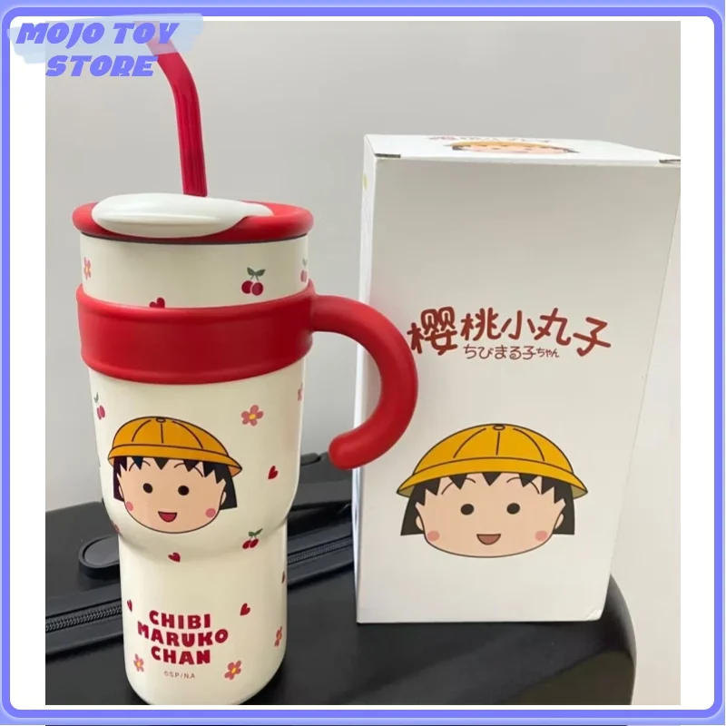 New Sakura Momoko 700/1200ml Cup Cute Sippy Water Bottle Thermos Flask 316 Stainless Steel High Capacity Insulated Mug Gift