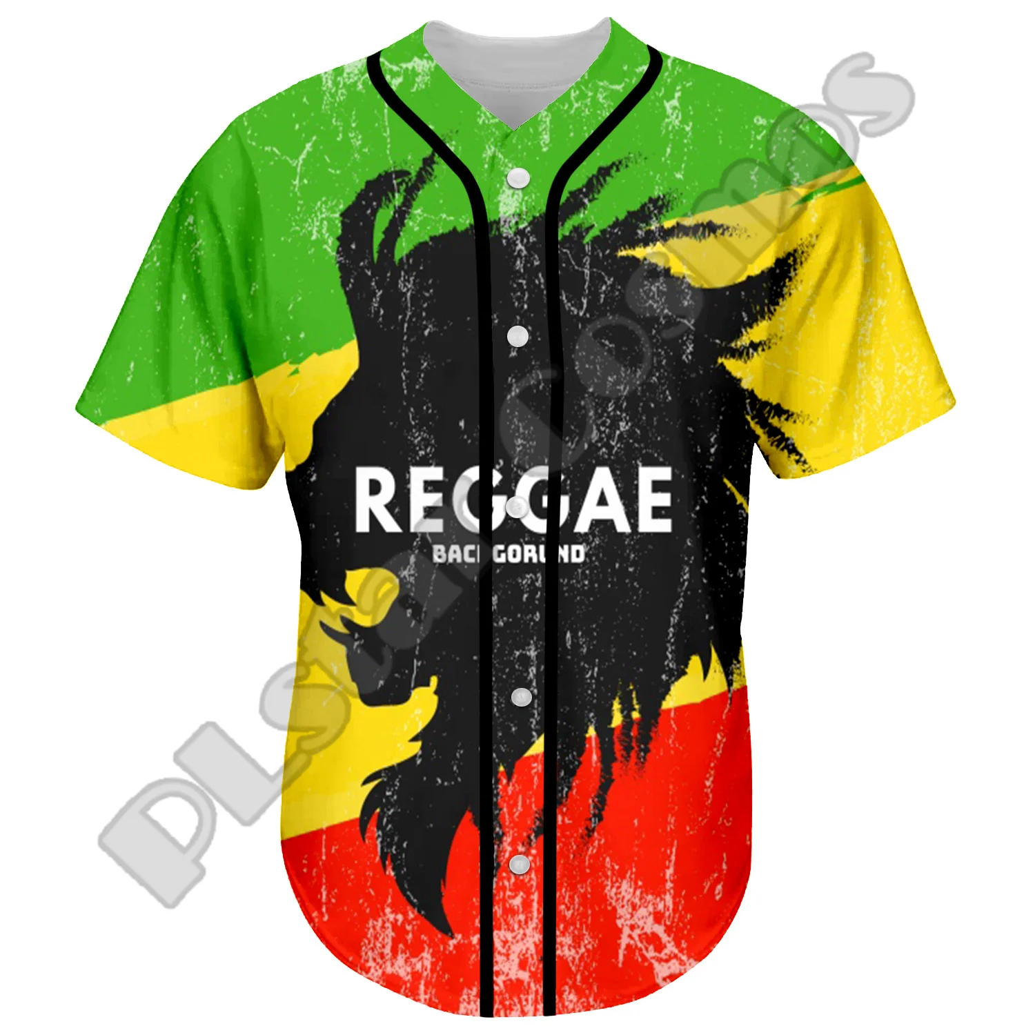 NewFashion Bob Marley Rastafari Lion Vintage Reggae Retro Tattoo 3DPrint Harajuku Summer Baseball Shirts Jersey Short Sleeves X5