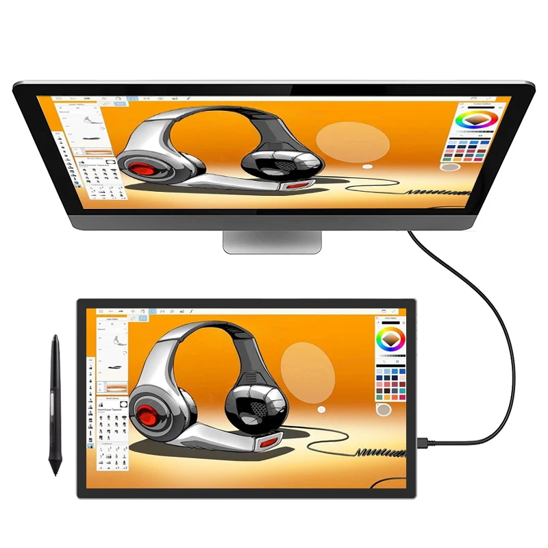 Portable 21.5 Inch Fashion Design LCD  with Stylus New Phone PC Support Graphic Tablet Maximum Tilt Angle 90 Degrees