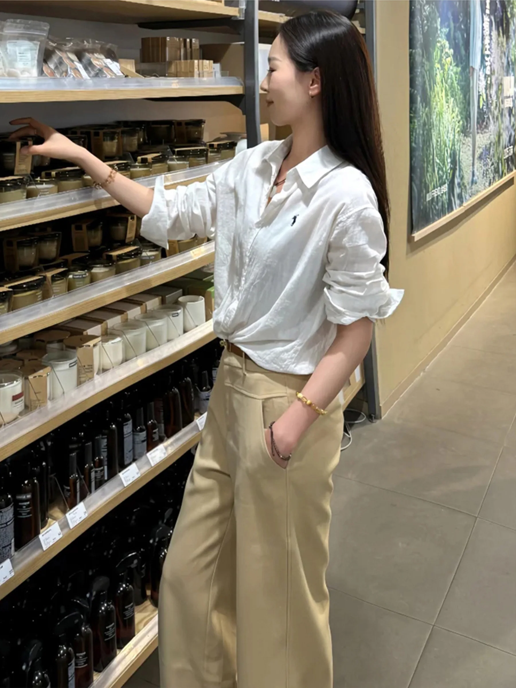 Khaki Straight Leg Suit Pants High Waist Slimming Drape Casual Women's Autumn 2026 New Style Fashionable Loose Fit Trousers