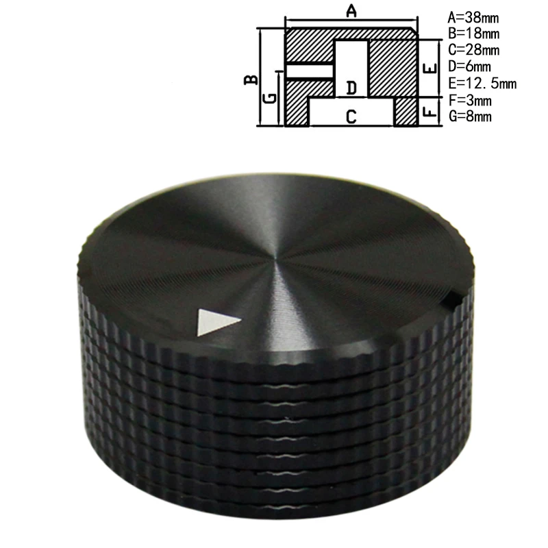 CNC Machined Aluminum Alloy Potentiometer Control Knob Volume Audio Electric Guitar Bass Knob 6mm Hole ( D-axis /Flower Shaft)