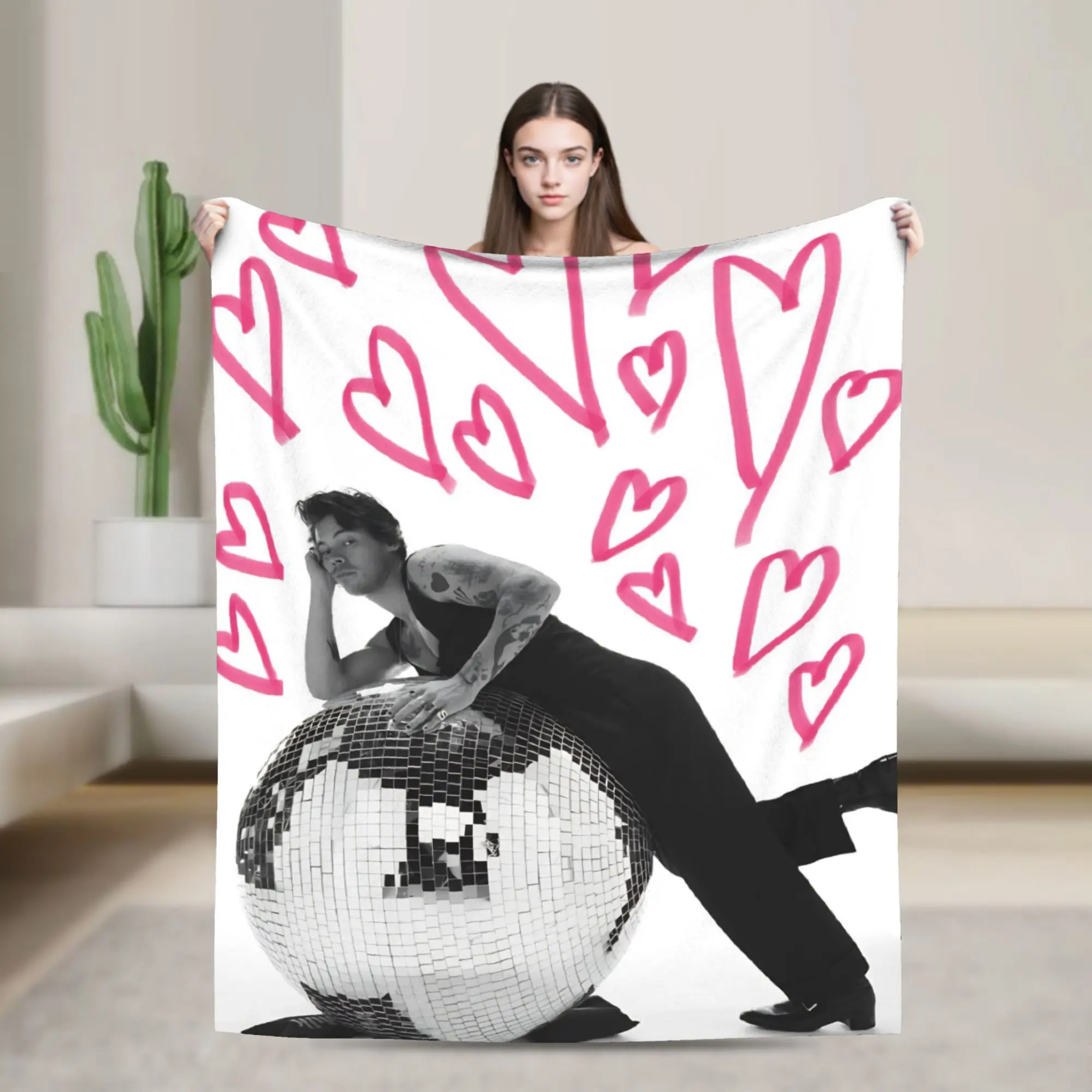 Kiss All The Time Disco Blankets Harrys Music Styles  Flannel Awesome Warm Throw Blanket for Chair Covering Sofa  Winter