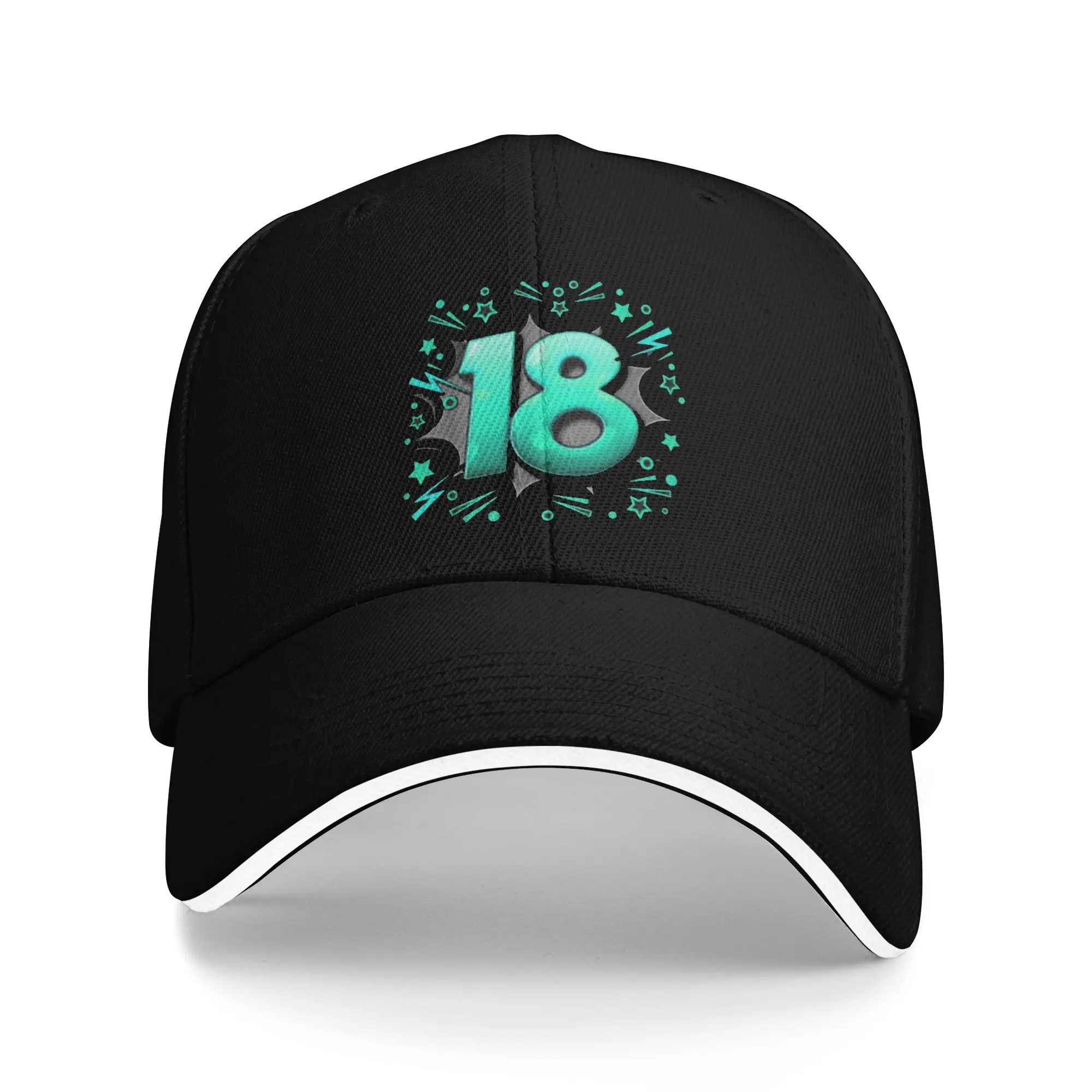 Comic Style 18th Birthday Gifts for 18 Year Olds Black 2026 Baseball Caps Mens Unisex Tactical Peaked Cap Womens Sport Sun Hat