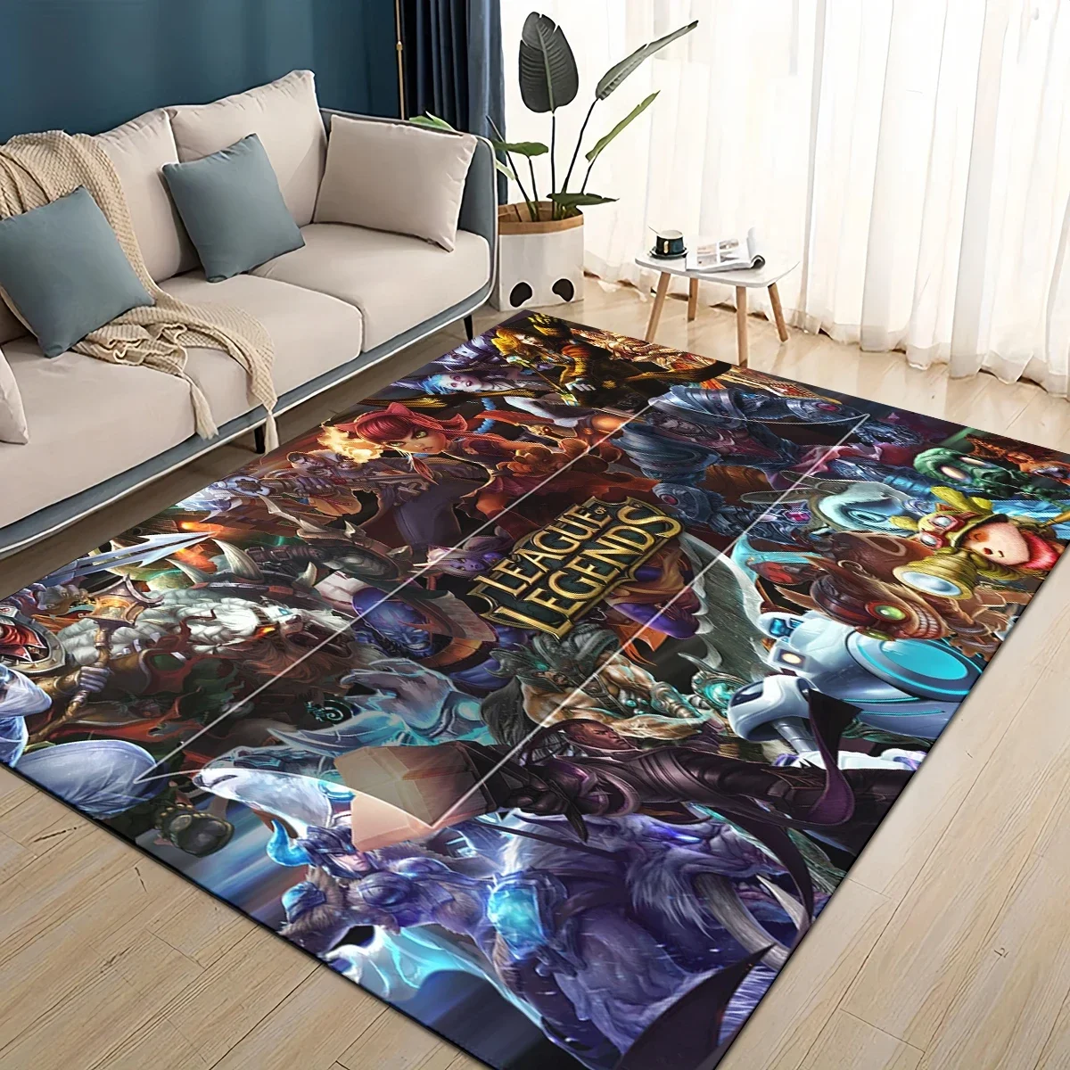 سجادة لعبة LOL Jinx League of Legends الجديدة لعام 2025 لغرفة المعيشة وغرفة النوم وديكور أريكة المنزل ، سجادة أرضية مضادة للانزلاق للأطفال