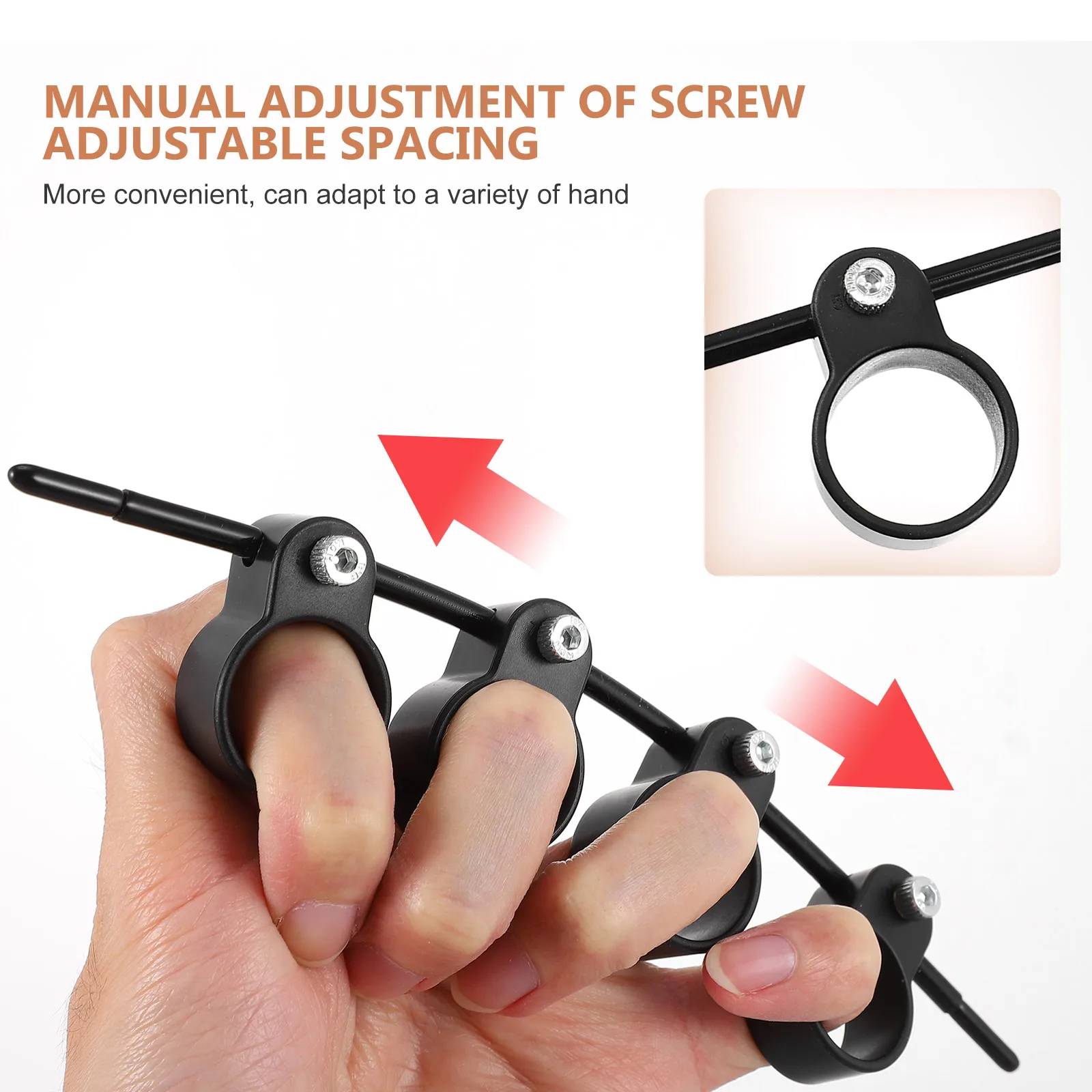 

2Pcs Guitar Piano Finger Expander Black Large Adjustable Green Medium Fixed Span Trainer Exercise Tool Accessories