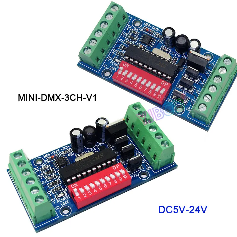 5V 12V 24V LED DMX512 Decoder 3CH 4CH 6CH 8CH 9CH 12CH Channel DMX512 Controller Board RGB RGBW DMX Decoder For LED lights lamp