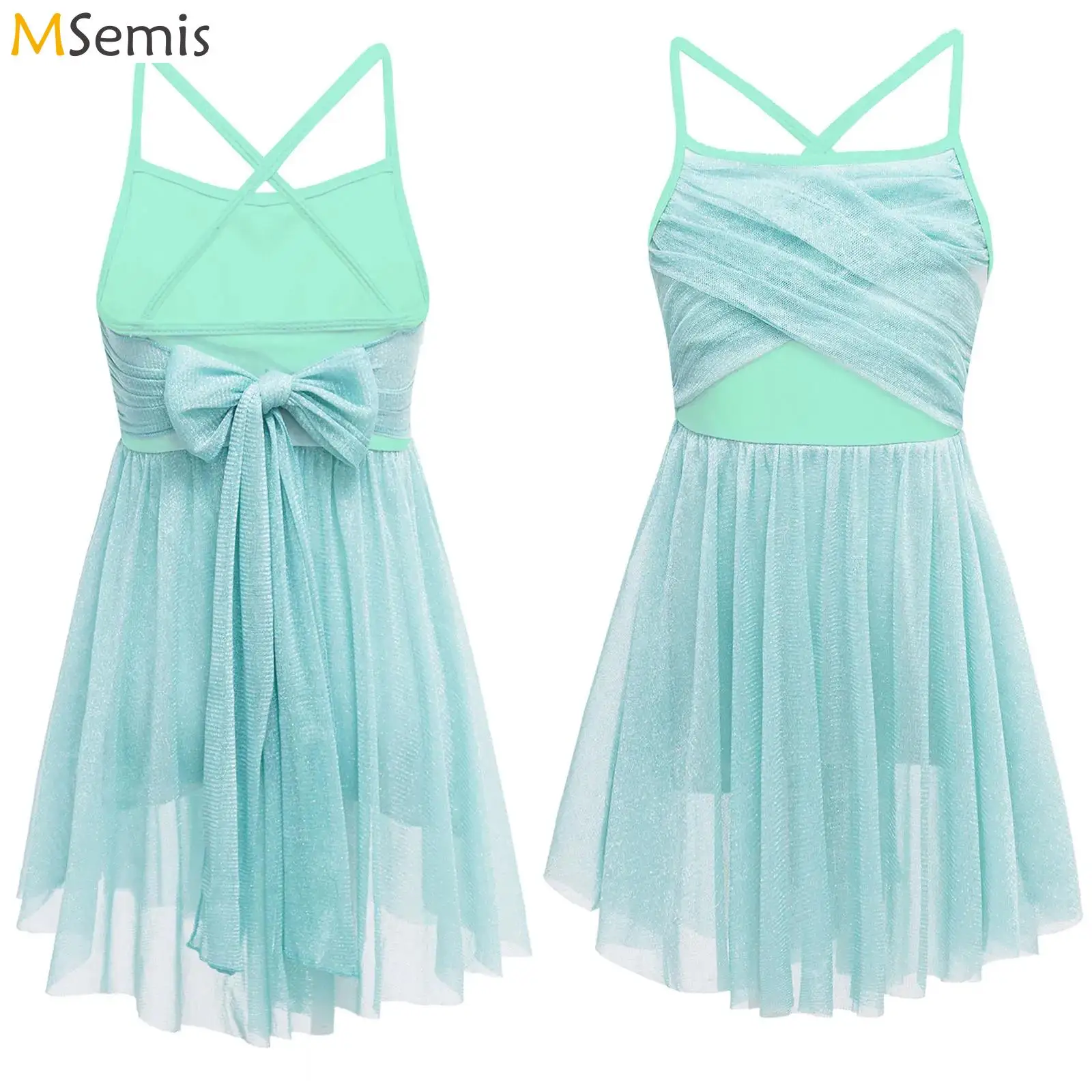 

Детское лирическое балетное платье-пачка для девочек, блестящее сетчатое танцевальное трико, гимнастический костюм для фигурного катания, одежда для латинских танцев