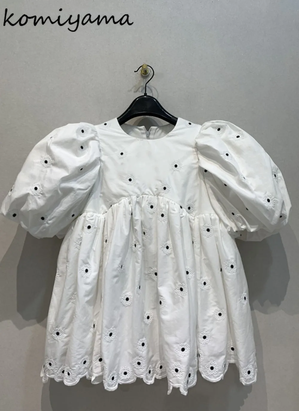 

Summer Embroidery Woman 2025 Shirts & Blouses O-Neck Bubble Sleeve Blusas Mujer Japan Sweet Ropa Loose Clothing New Camisas