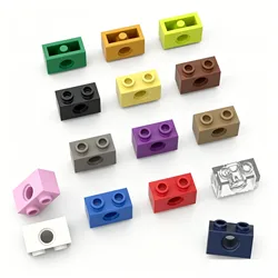 120pcs Technology 3700 Brick 1x2 with Hole Thick Bricks Building Blocks Technology Parts Compatible Accessories Mechanical