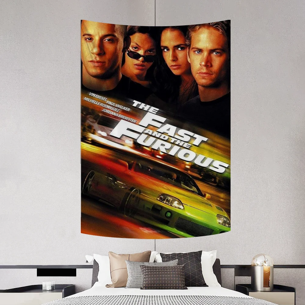 Fast and F-Furious Movie Series Tapestry Decoration Party Background Hanging Cloth Bedroom Tapestry Room Decor Aesthetic