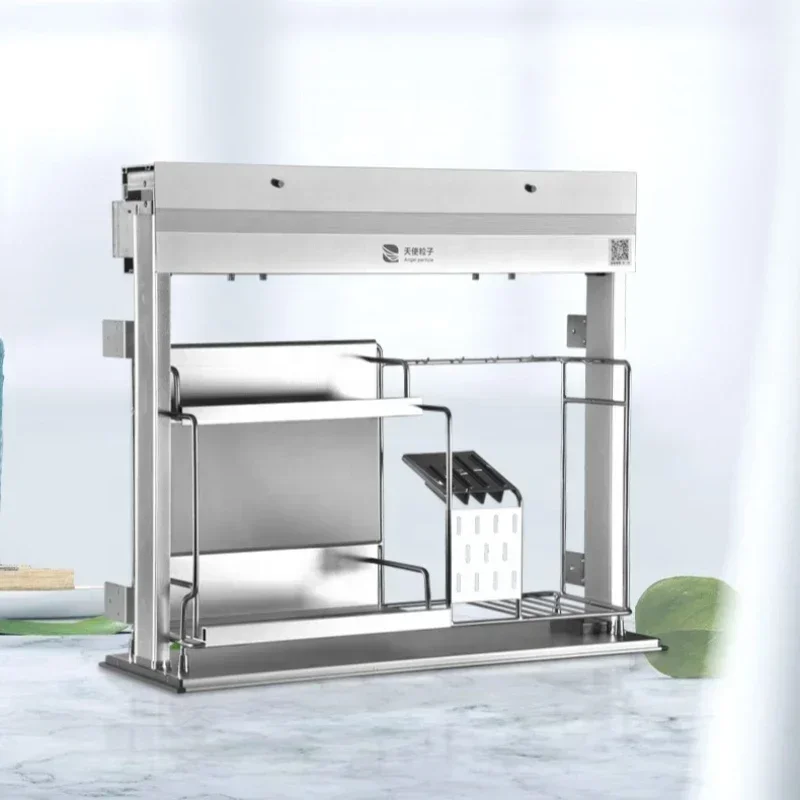 Durable and of high quality Angel Particles Custom Wholesale Home Electric Lift  Basket Wall Cabinet Accessories Large