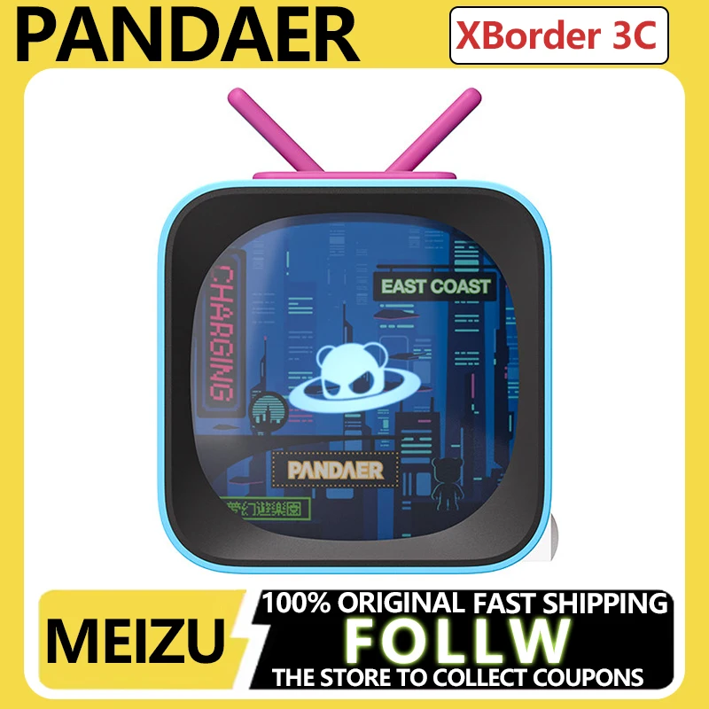 

MEIZU PANDAER 40W Fast Charger,Retro Mini TV Design with Dual USB-C Ports,Fast Charge for 2 Phones,Cute Gaming Desk Gift