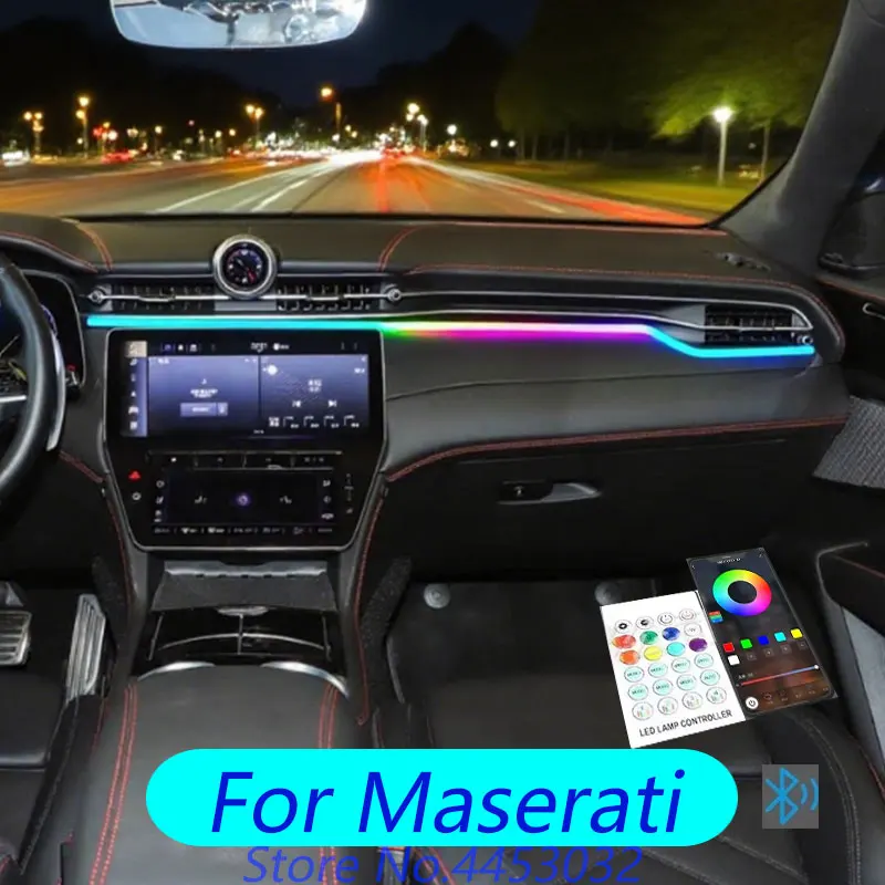New Car Dashboard Atmosphere Light For Maserati Quattroporte Ghibli Levante GranTurismo GranCabrio Multicolor Music Sync USB