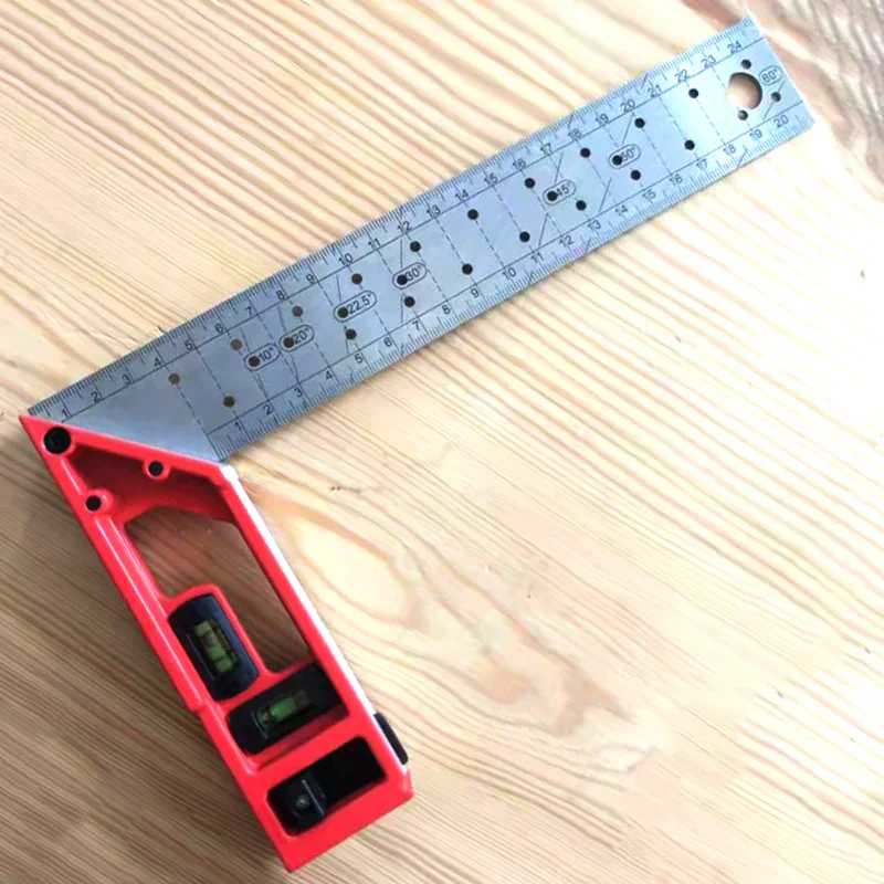 

1Pc Right Angle Ruler 45/90 Degree Hole Angle Ruler Industrial Grade Positioning Marking Angle Ruler Woodworking Tool
