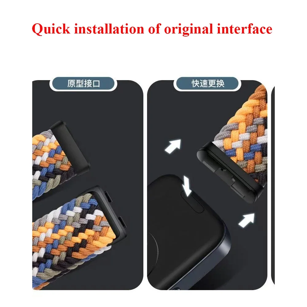 Correa de nailon con hebilla magnética ajustable para Huawei Band 10 9 8, pulsera de bucle trenzado para Huanwei Band 10/9, accesorios de pulsera
