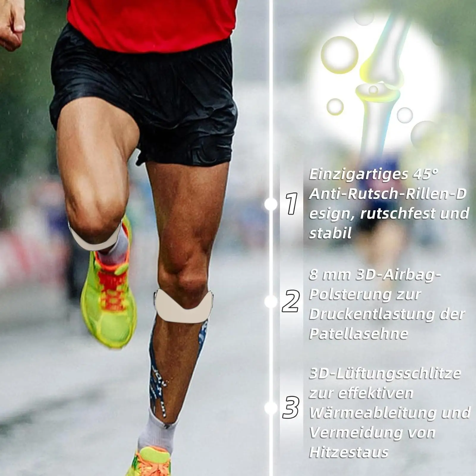 

Повязка надколенника, поддерживающая повязка надколенника, дышащий ремень надколенника для игроков, бегунов, спортсменов, бега, футбола, танцев, волейбола