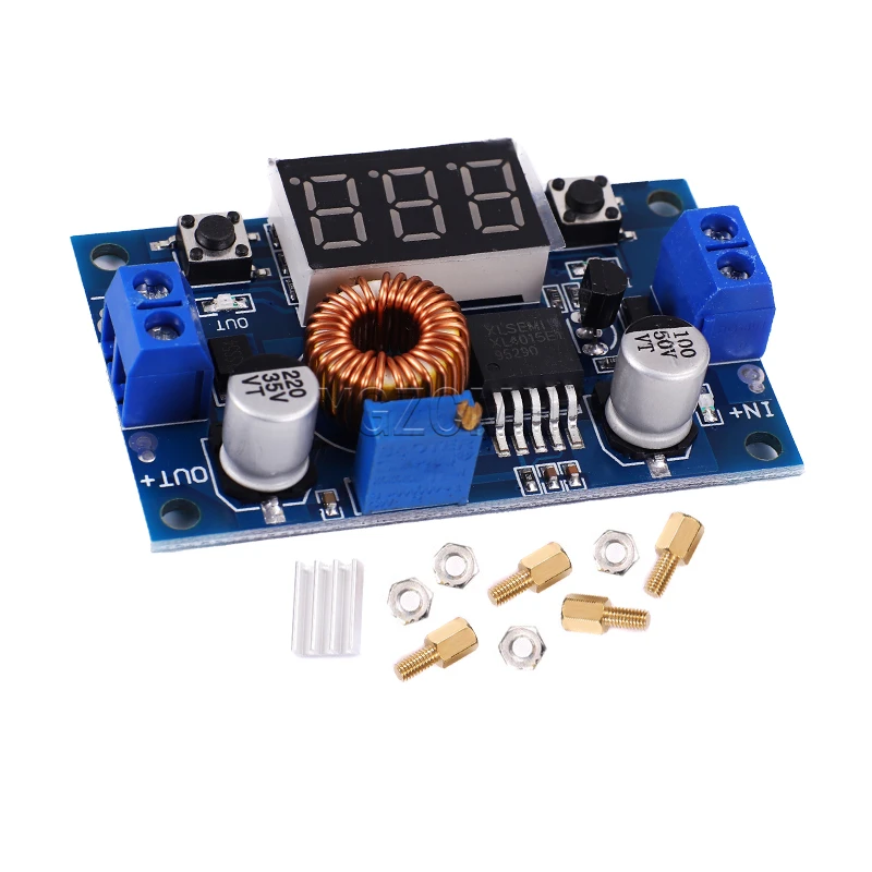 DC-DC Adjustable Step Down Module 5A 75W With Voltmeter Can Be Calibrated Power Indicator Light Stabilized Power Supply