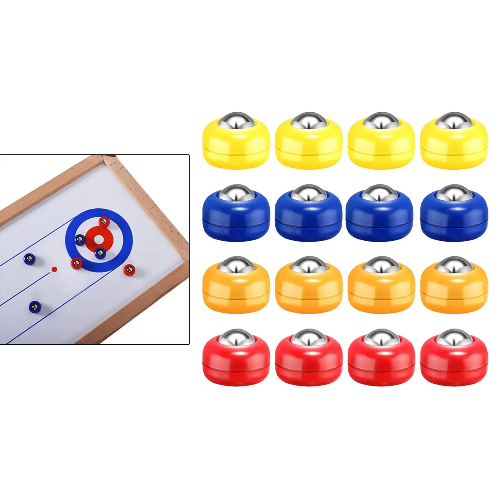 16Pcs Mini Shuffleboard Pucks Set Shuffleboard Curling Accessories Adults Indoor Shuffleboard Games Pucks for Games Home Family