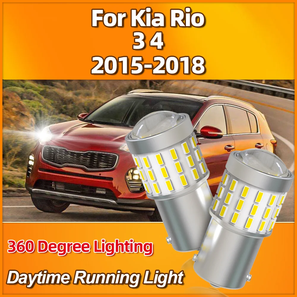 

3400LM Super Bright Daytime Running Lamps Bulbs 1156 BA15S P21W CSP Chip Car Lights 6000K For Kia Rio 3 4 2015 2016 2017 2018