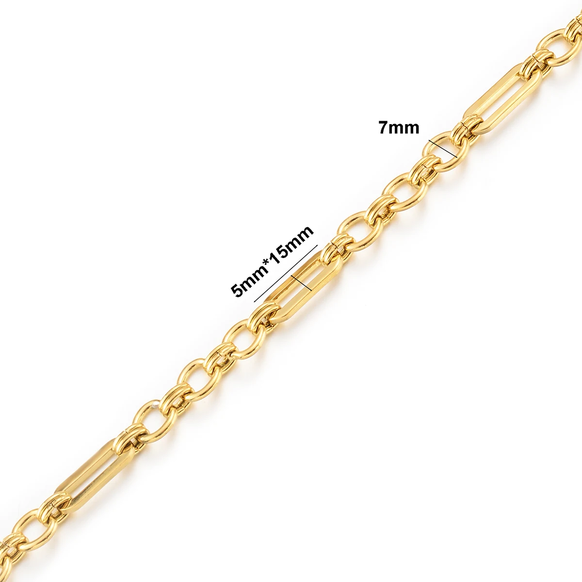 1 Stück Damen- und Herrenarmband, Halskette aus Edelstahl, handgefertigte, riesige, quadratische Knochenform-Gliederkette, schmuck, antiallergisch – Detail 6