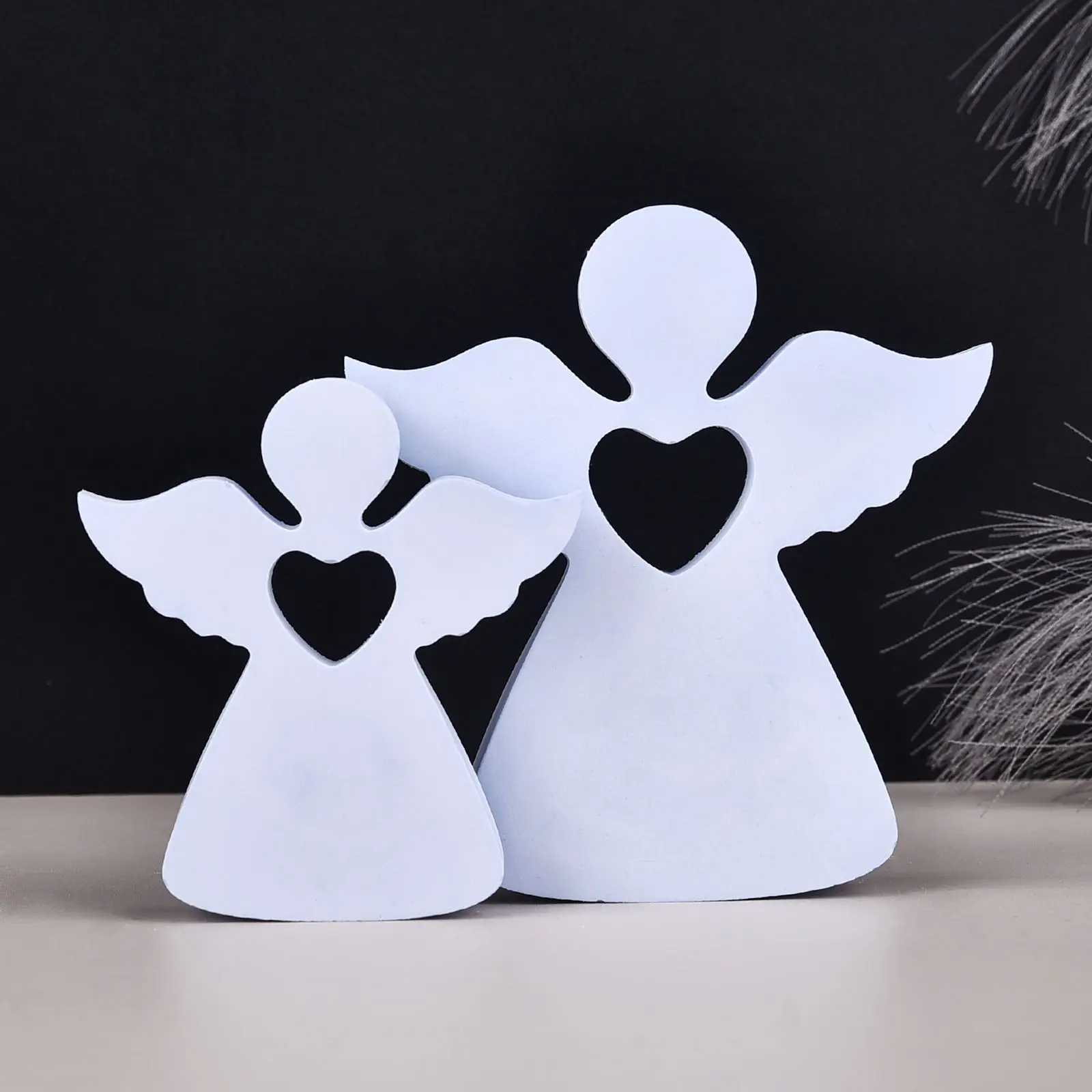 3D Angel Candle Mold Little Wing Angel Resin Angel Pendant Silicone Mold DIY Plaster Concrete Resin Ornament Gifts Home Decor