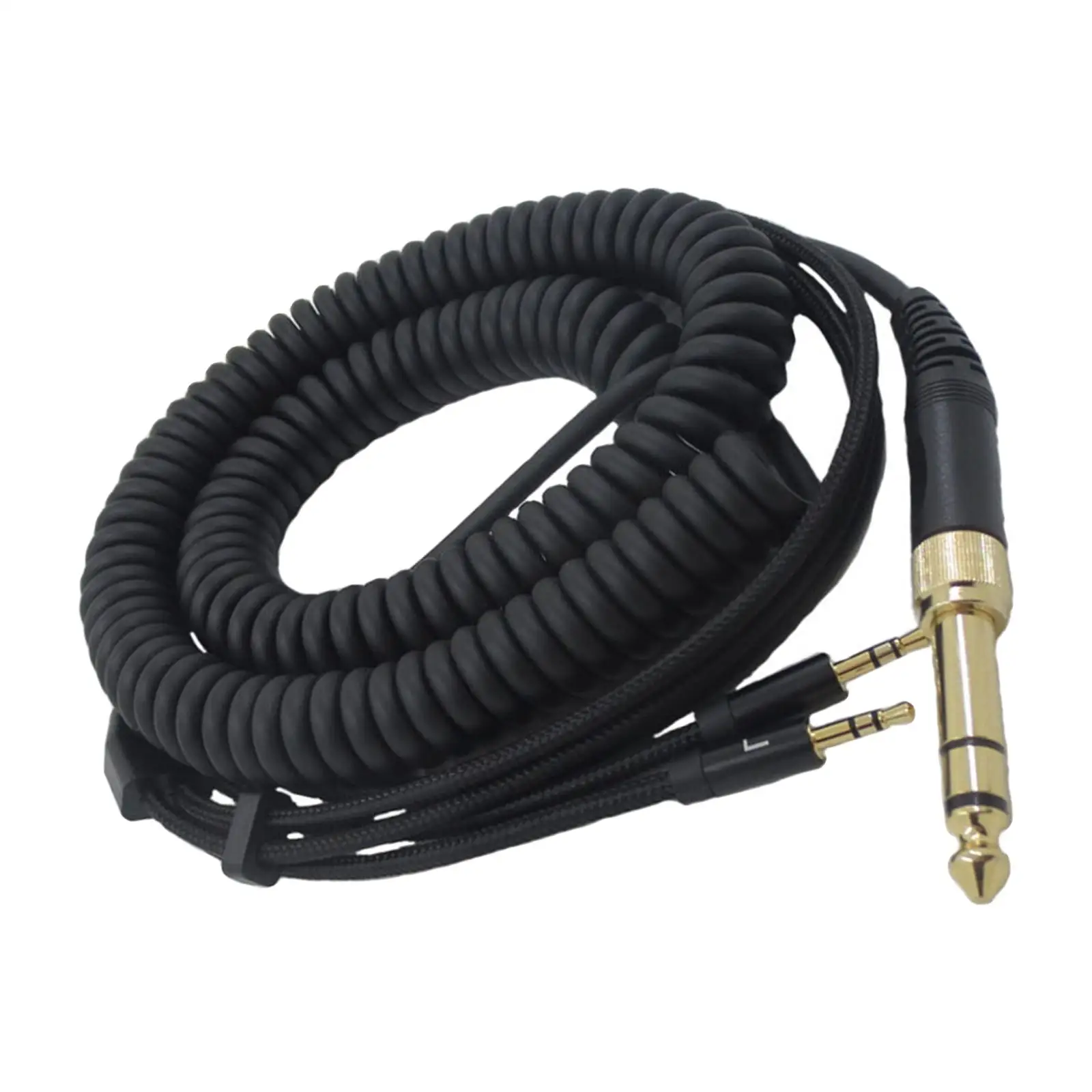 Replacement Audio Cable Dual 2.5mm to 3.5mm 6.35mm Stretch 5M Black Adapter for Hifiman He400S Dual 3.5mm Plugs He-350 He-400i