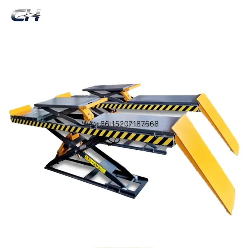 Wmwmnu for Chenghao Portable Two Post 4000kg Scissor Lift Car Hoist Hydraulic Jack 3 Year Warranty for Vehicle Repair Garage