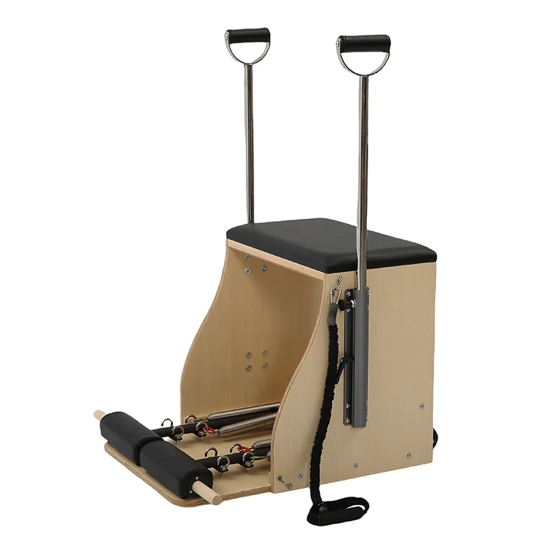 

Deren Maple Wood Home Fitness Equipment Pilates Reformer And Yoga Wunda Chair Combo Removable Wooden Studio Gear