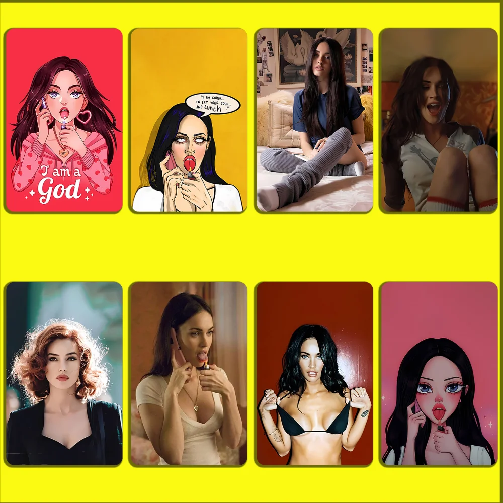 Film Actor M-Megan Fox Stickers For Debit Bank Credit Cards Metro Bus Pass Sticker Decoration Cover 4PCS Card Skin