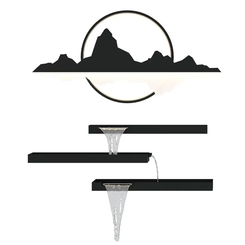 

Stacked waterfall water curtain wall deflector courtyard fish pond landscape sink stainless steel