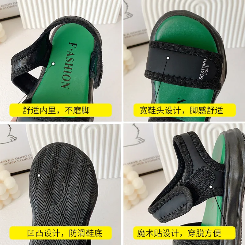 로마샌들 Boy Sandals 2025 Summer New Girls Sandals Soft Sole Kid Shoes Versatile Women Sandals Fashion Sports Beach Shoes Girl Shoe