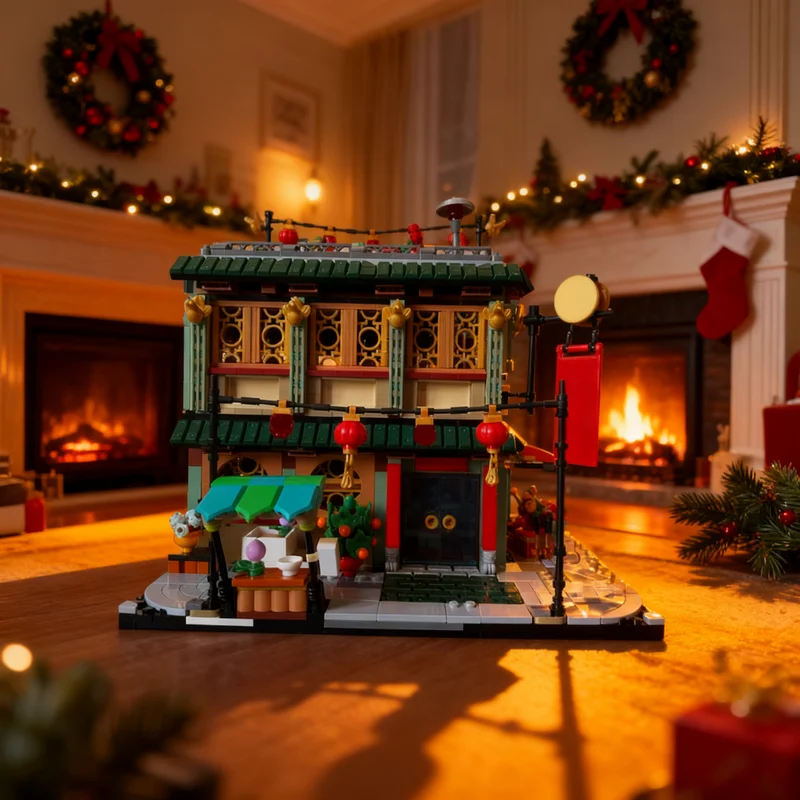 1661pcs MOC Chinese Traditional Festivals Family Reunion Celebration Modular Corner Alternate Build Model Building Blocks Toy 3D