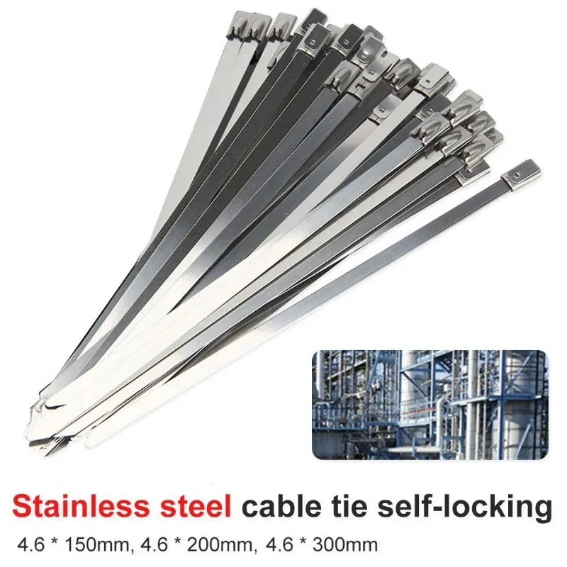 Multi Purpose Metal Cable Ties Self Locking Metal Wrap Wire Zip Ties for Outdoor Chain Link Fence Universal Data Cord Organizer