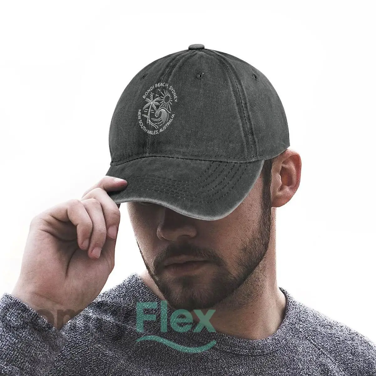 หมวกเบสบอลสไตล์เรโทรลายข้อความ Bondi Beach ซิดนีย์ ออสเตรเลีย สำหรับผู้หญิง ผู้ชาย และทุกเพศ แฟชั่นสไตล์ Dad Hat ฮิปฮอป