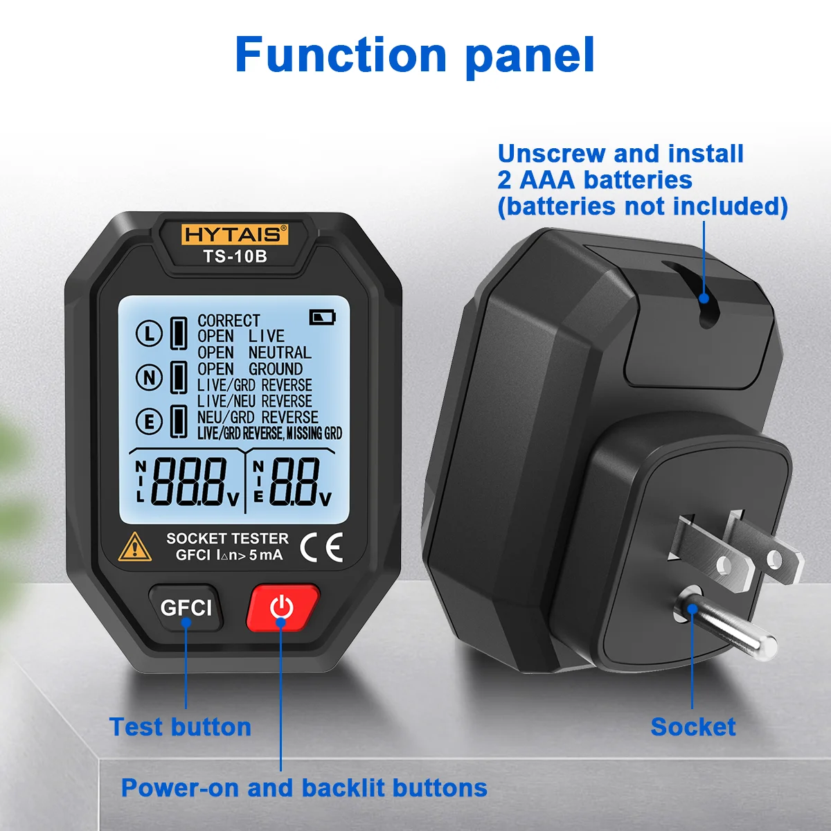 Hytais-デジタルソケットテスター、バッテリー電源スマー - Power Tools Uk Review のレビューと価格