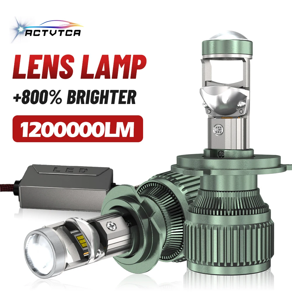 

1000W 2PCS H4 H7 LED Headlights Bulb with LENS H8 H9 H11 HB3 HB4 9005 9006 LED Projector Lights for Car 1200000LM Headlamp 6000K