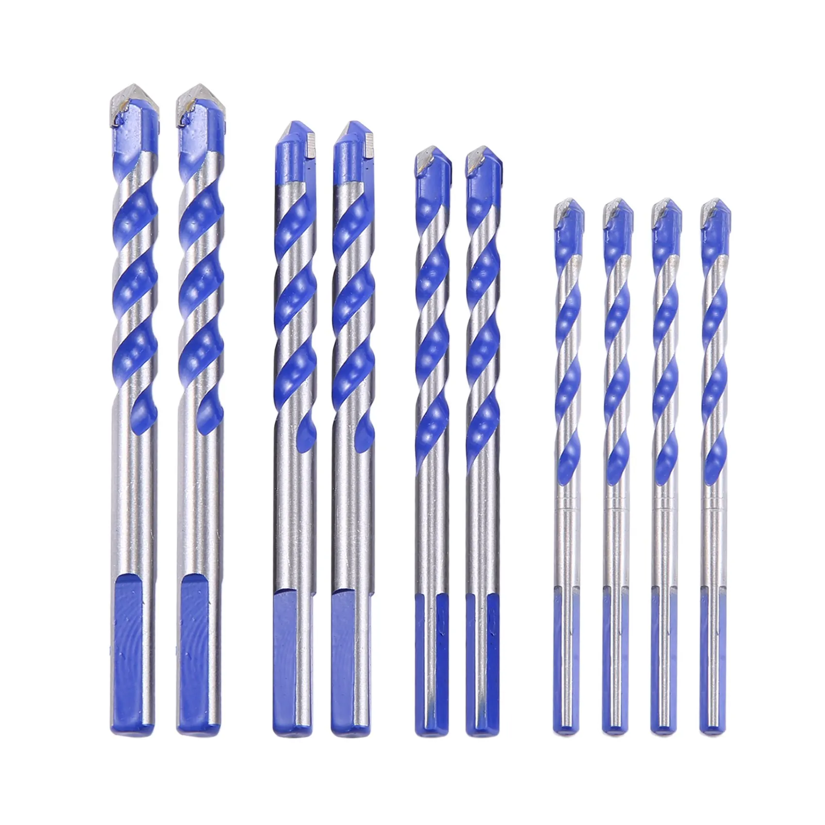 

10Pcs Tungsten Carbide Masonry Drill Bit Set for Metal Steel Porcelain Ceramic Tile Concrete Brick Plastic Wood (6 8 10 12mm)