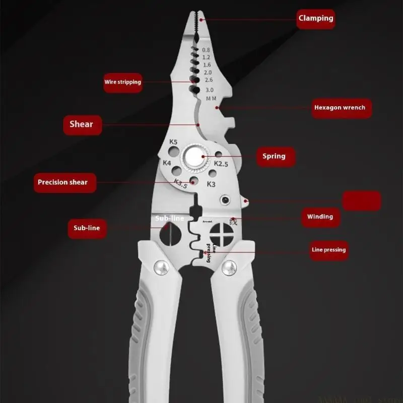 A2BE Multifunctional Wire Stripper Crimper Cable Cutter Pliers Wire Stripper Tools