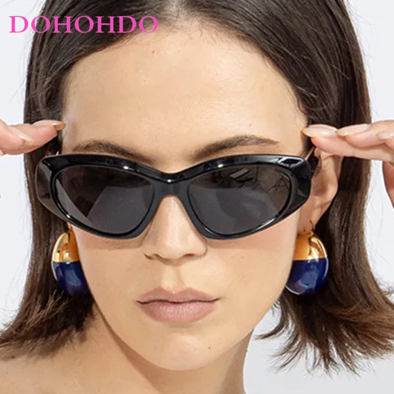 

Y2K Trend Personality Style Cat Eye Sunglasses Women Men Steampunk Design Vintage Fashion Travel Shade Sun Glasses Lentes UV400