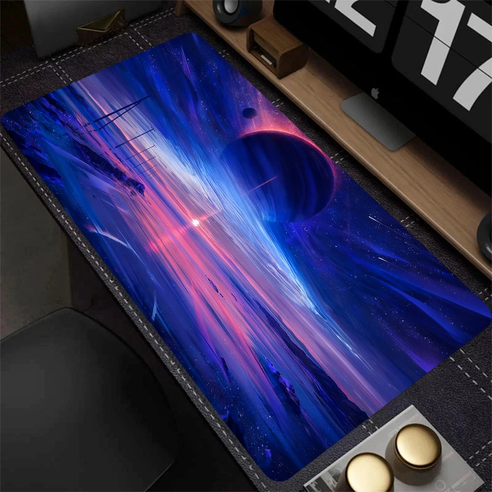 Gaming Office Computer Desktop Accessories Space Themed Gaming Mouse Pad Large Mouse Pad With Stitched Edges XXL Keyboard Pad