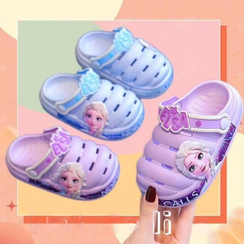 

Cartoon Princess Frozen Elsa Summer Children's Slipper Kids Sandals Girls Garden Shoes Waterproof Non-slip Slippers Hole Shoes