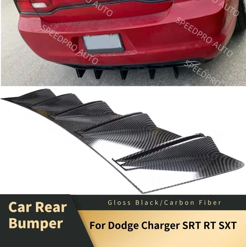 

Для Dodge Charger SRT RT SXT: Задний диффузор с 5 ребрами, сплиттер-спойлер на бампер, накладка на бампер, аксессуары для кузова автомобиля, карбон, черный