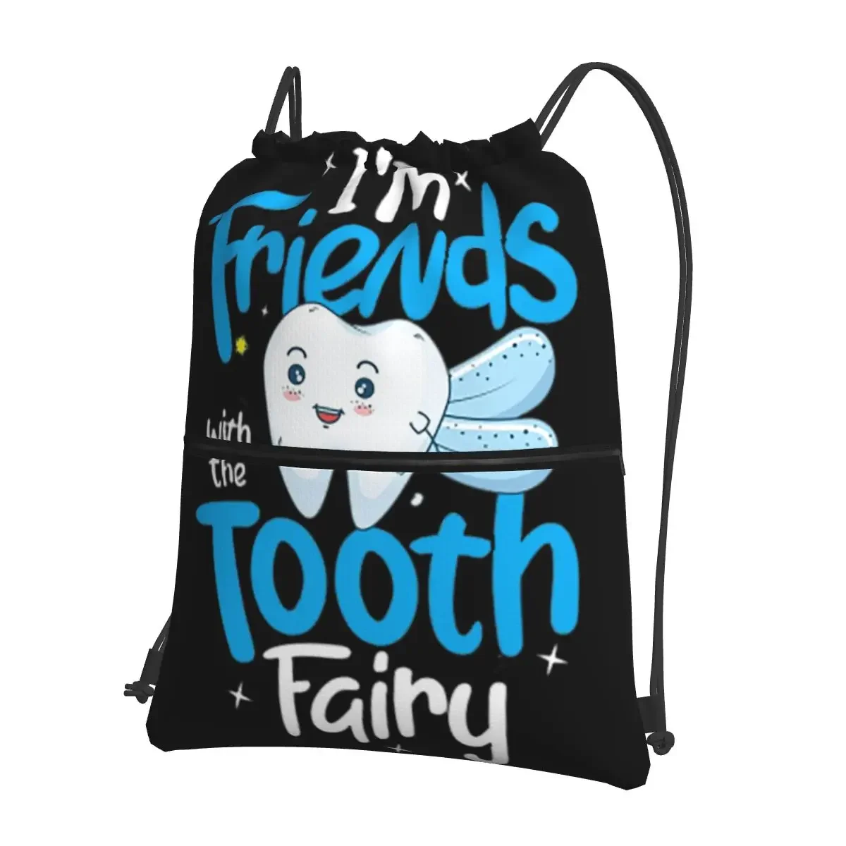 Funny Dentist Dental Hygienist Tooth Fairy Backpacks Drawstring Bag Drawstring Bundle Pocket Sundries Bags For School Students