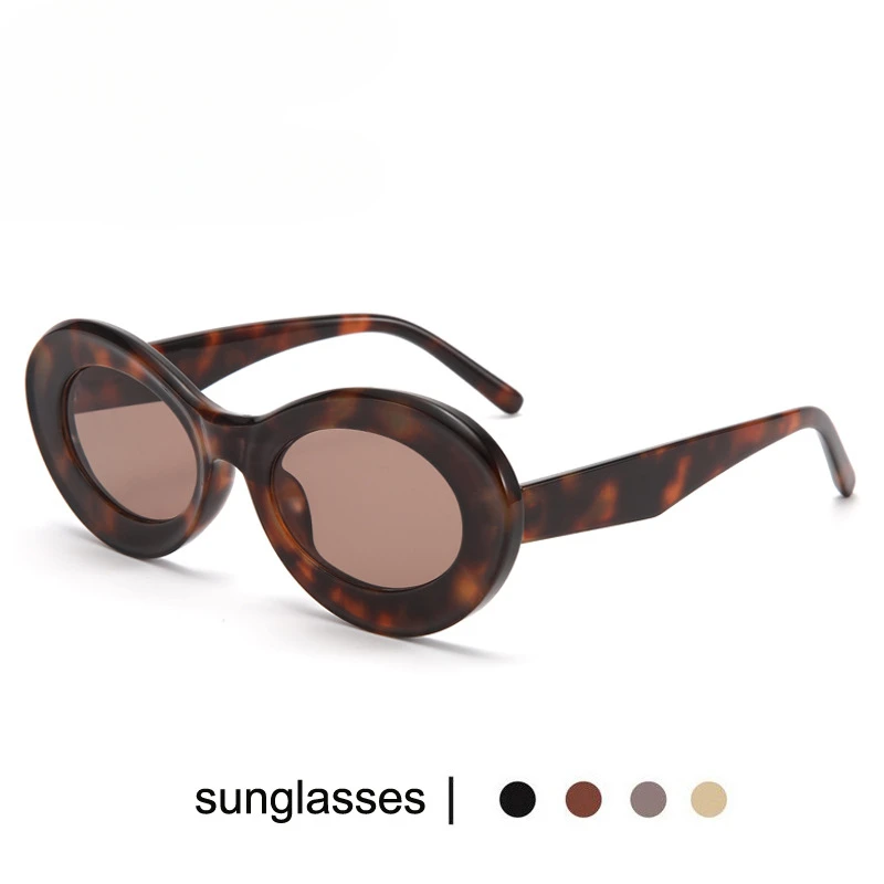 T2223 Oval Large Frame Jelly Brown Sunglasses Female Popular Net Red UV Protection Sun-Resistant Sunglasses