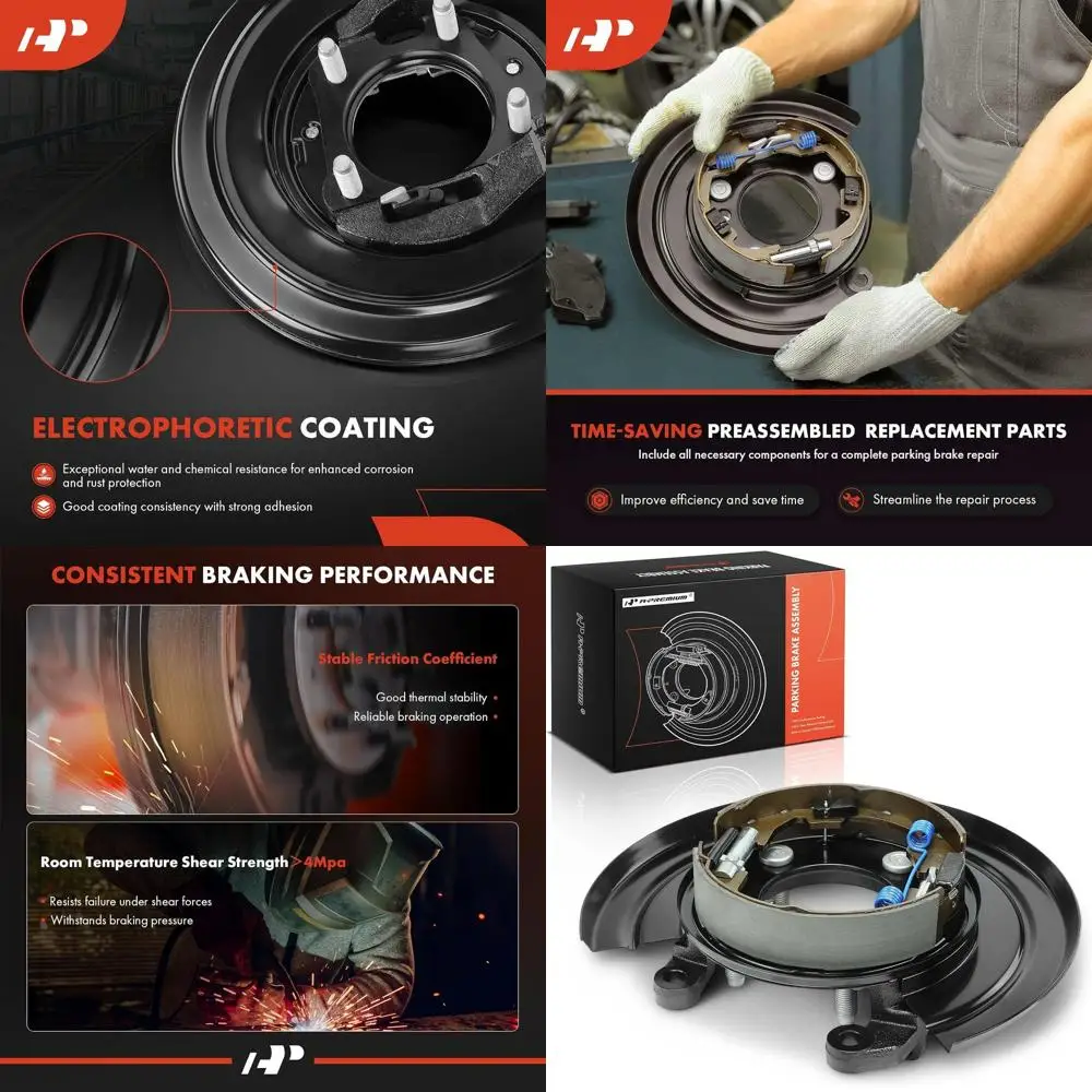 

A-Premium Rear Driver Loaded Parking Brake Backing Plate Assembly Compatible with Ford Models - F-250 Super Duty 2005-2012, F-35