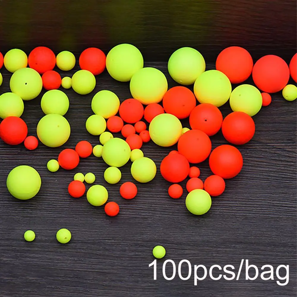 100PCS EPS material Foam Floats Ball Beads Beans Fishing Tackle Accessories Fishing Float Bottom Rig Rigging Material