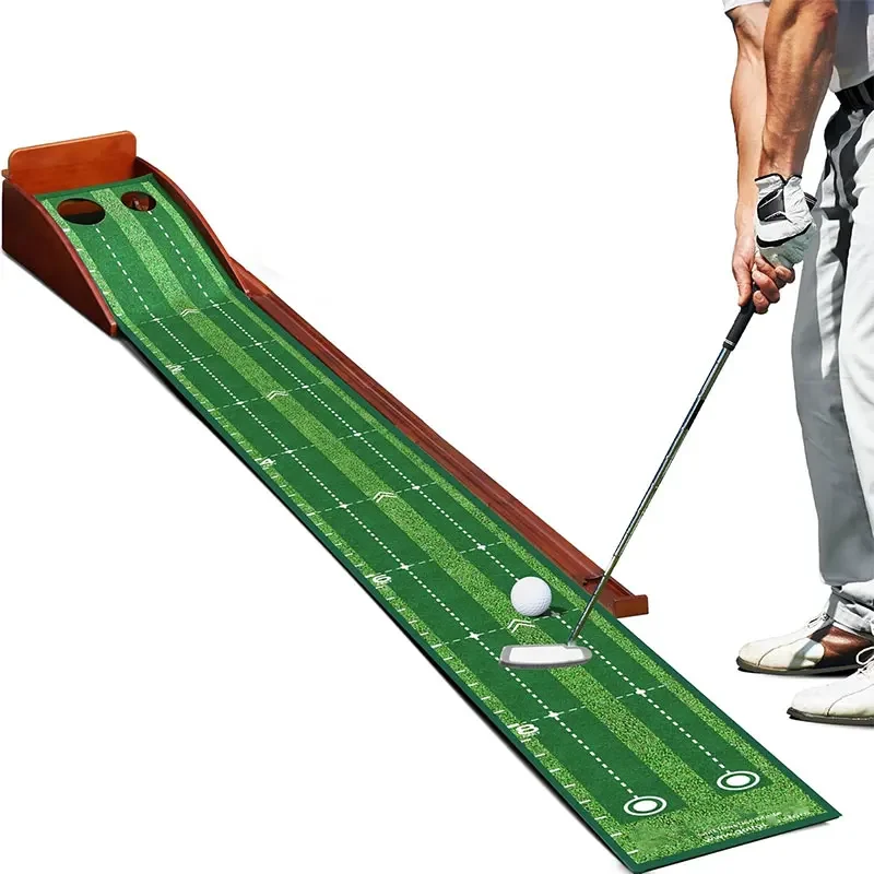 Golf Putting Mat Putting Green Indoor With Blocking Ball Design Durable Crystal Velvet Putting Matt For Indoors Outdoors