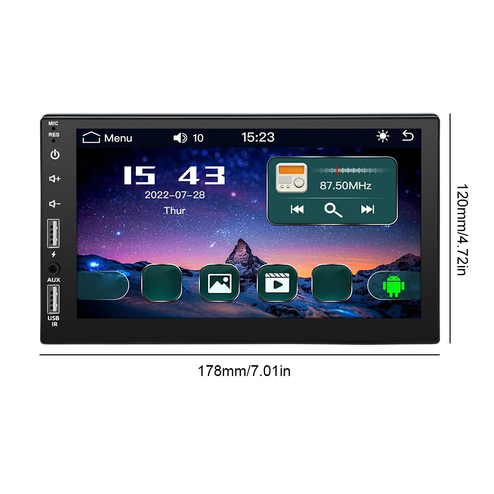 Lecteur MP5 de voiture pour touristes, écran tactile stéréo audio USB, puzzles compatibles Bluetooth, écran itif pour Apple, lien d'image Android, 7 pouces